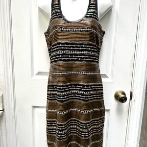 Max Studio Black and Golden Brown Sequins Dress